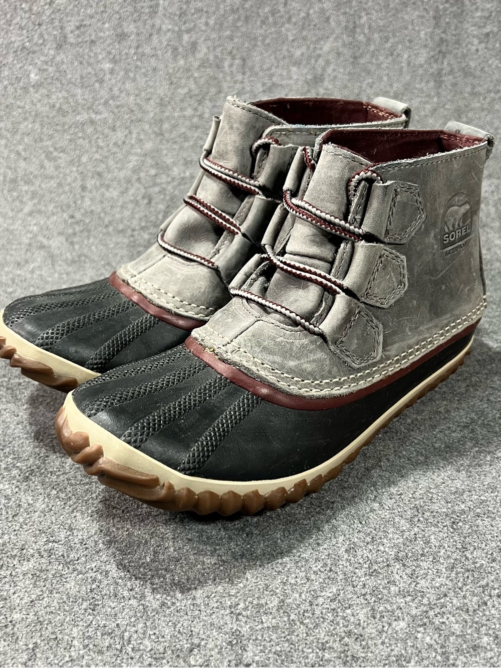 Sorel Out N About Leather Boots NL2133-052 Quarry/Madder Brown Women’s Size 6